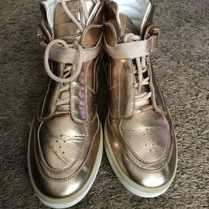 Louis Vuitton Women's Gold Leather High Tops